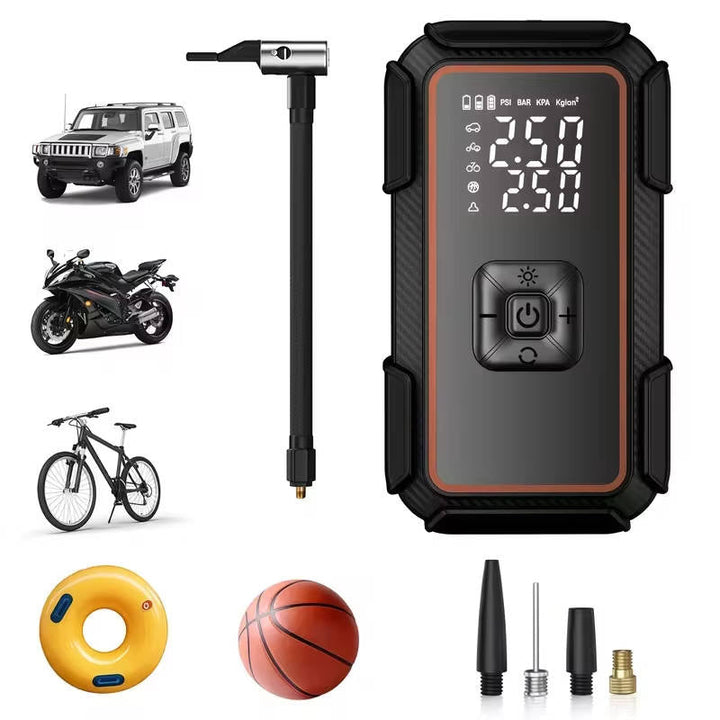 Portable Car Jump Starter 6000A, 16800mAh 12V Battery Booster with Air Compressor 150 PSI Tyre Inflator, LED Light for Petrol 10.0L Diesel 9.0L