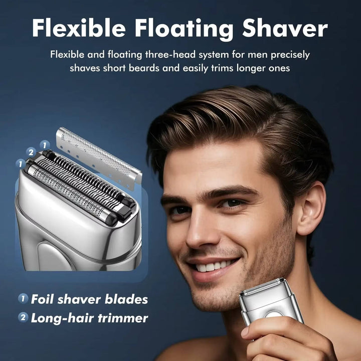 Havenholt Foil Travel Shaver with 3 Floating Blades and LED
