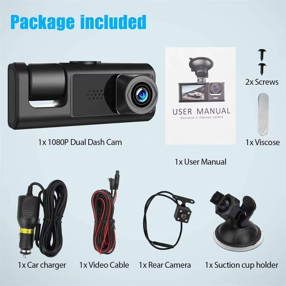 Havenholt Front and Rear Dash Cam with 2-Inch Screen