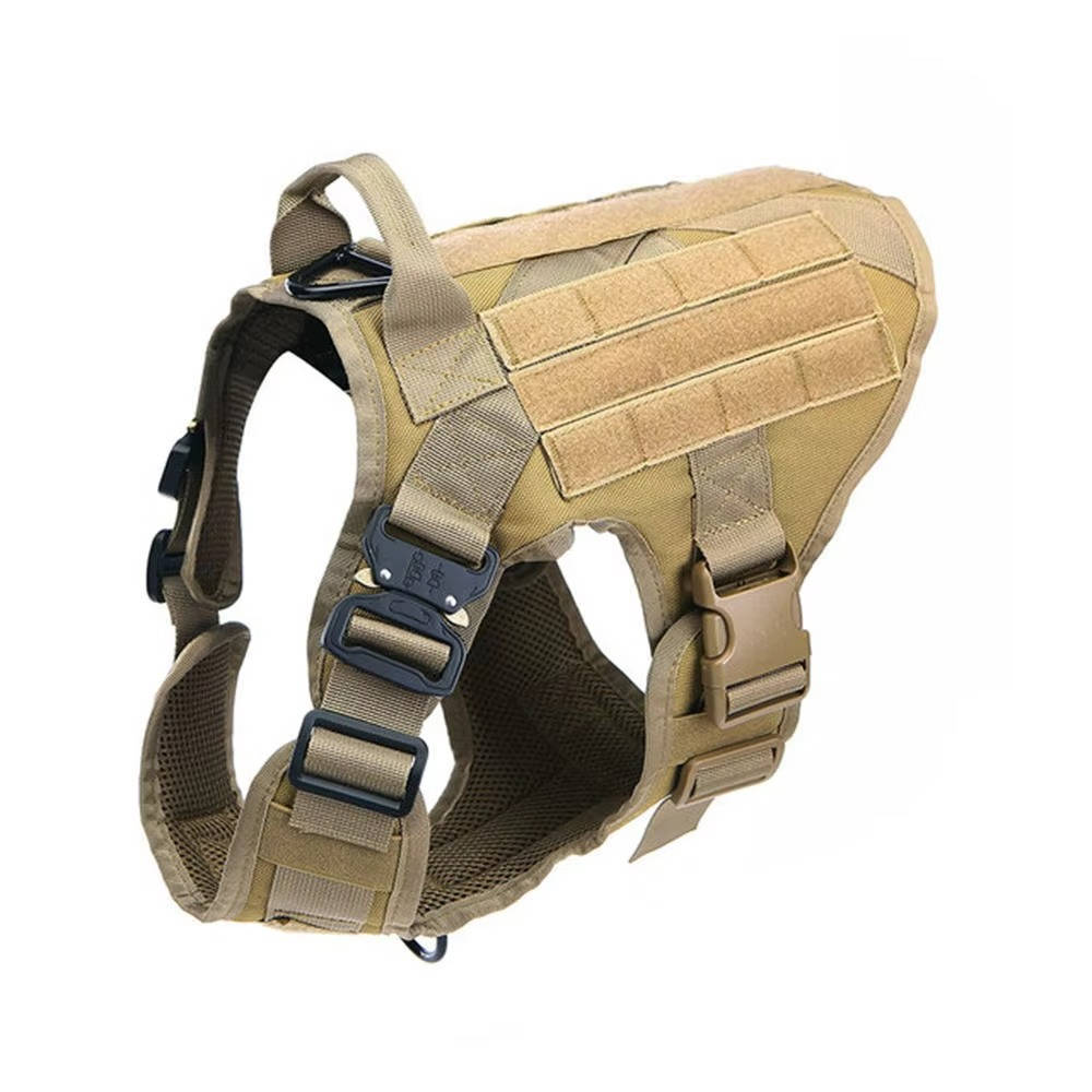 Tactical Military Dog Harness Set with Collar and Lead, Adjustable Training and Hunting Gilet for Medium and Large Breeds