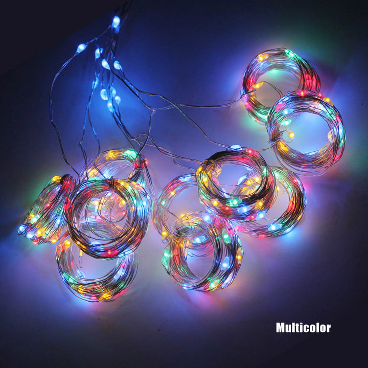 USB curtain fairy lights with remote and 8 modes, up to 6 x 2 m