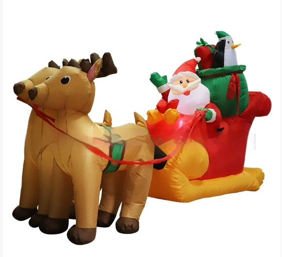 Light-up Santa and snowman garden figures