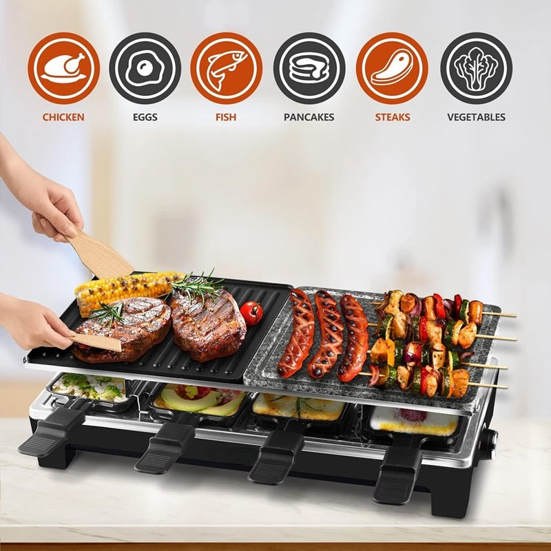 Havenholt Electric Raclette Grill with Reversible Non-Stick Plate