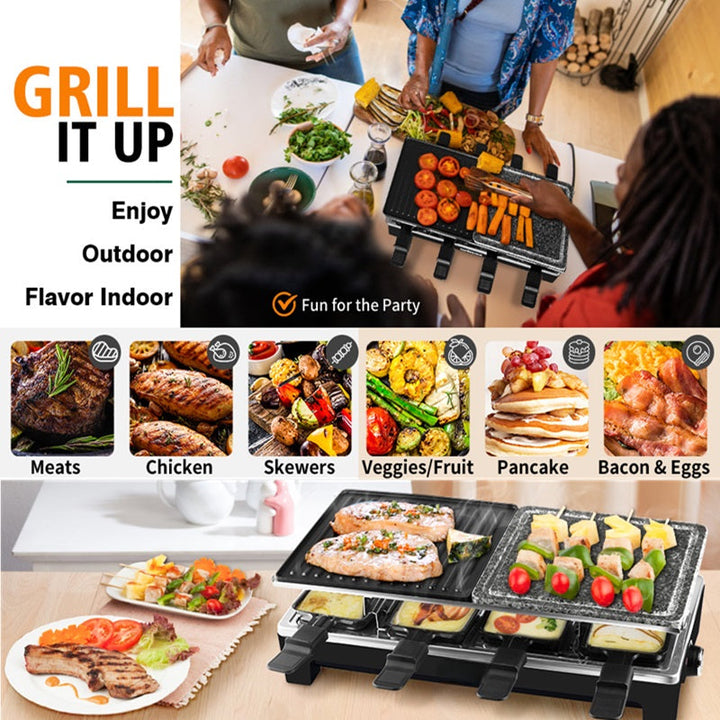 Havenholt Electric Raclette Grill with Reversible Non-Stick Plate