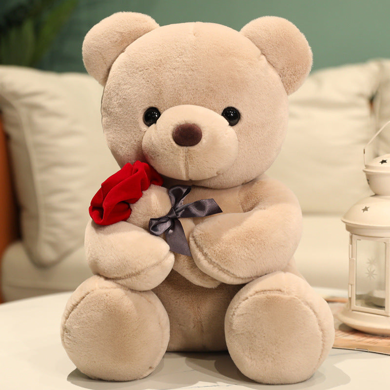 Rose Teddy Bear Plush Hug Pillow, Soft Toy in 23-45cm