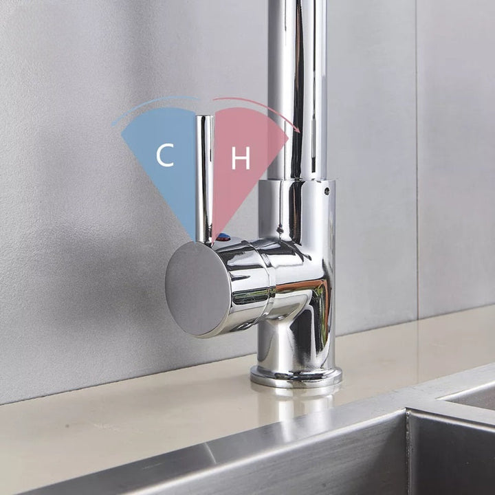 Pull-Out Kitchen Faucet with 360° Rotating Spout and Dual Mode Sprayer