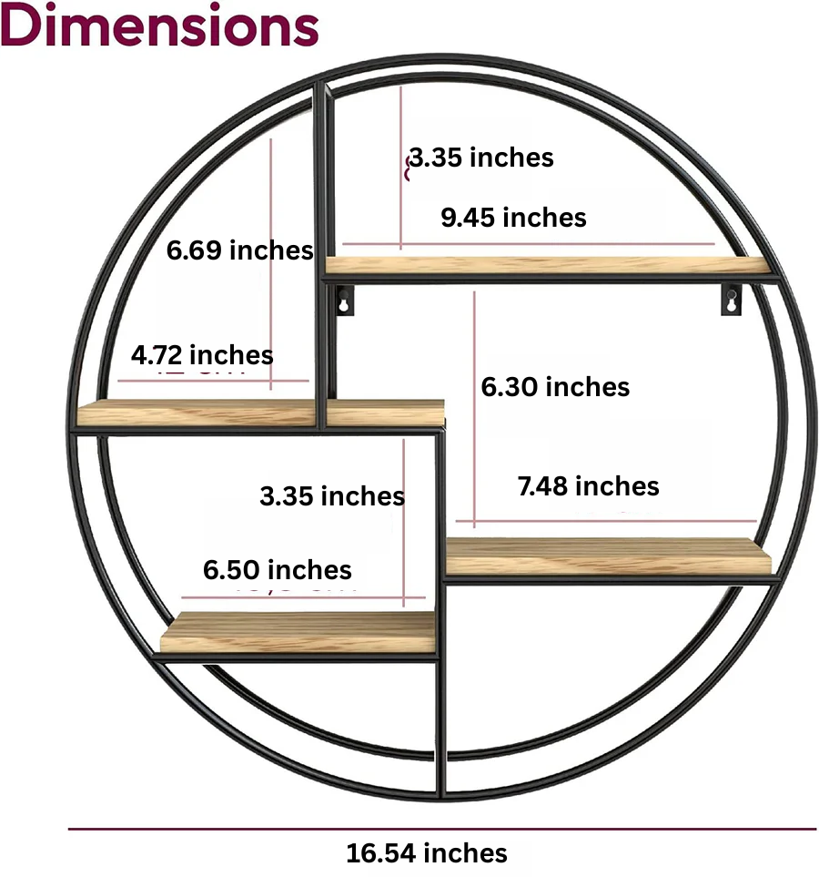 Industrial Round Wall Shelf