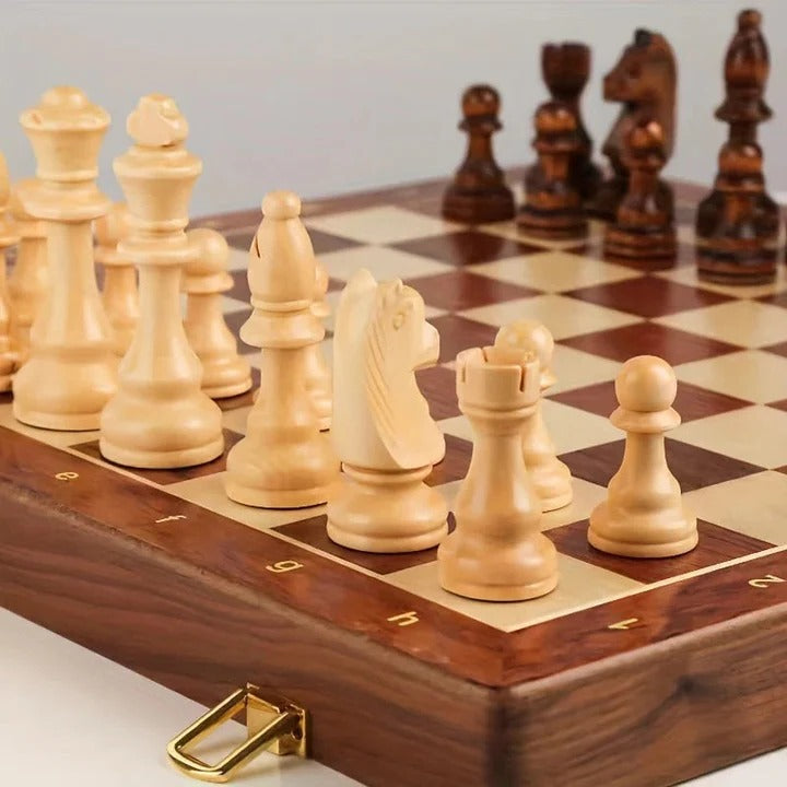 Havenholt Wooden Chess Set with Hand-Carved Pieces