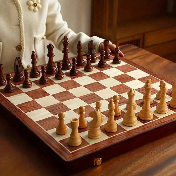 Havenholt Wooden Chess Set with Hand-Carved Pieces