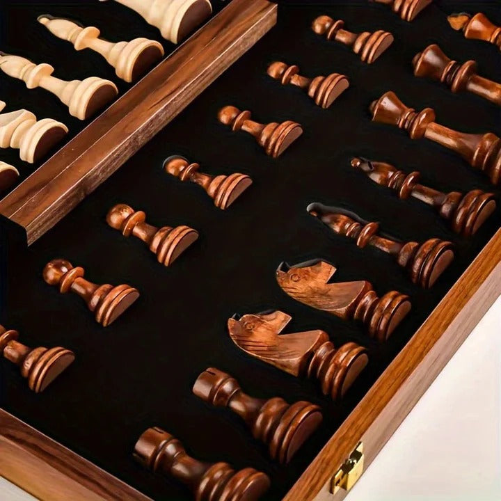 Havenholt Wooden Chess Set with Hand-Carved Pieces