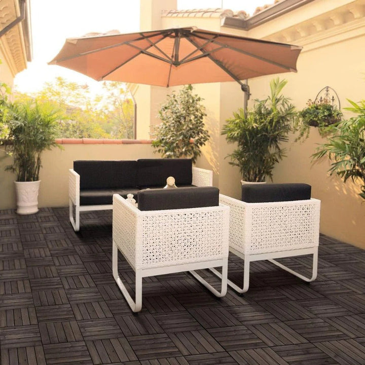 Interlocking Outdoor Patio Wood Flooring Deck Tiles 27Pcs