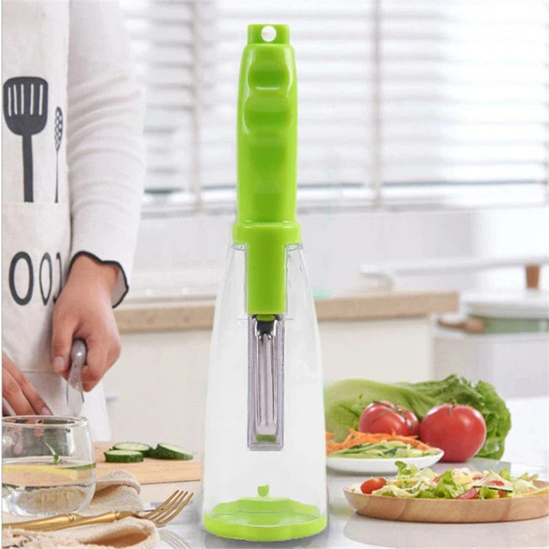 Multifunction Apple and Vegetable Peeler with Storage Tube