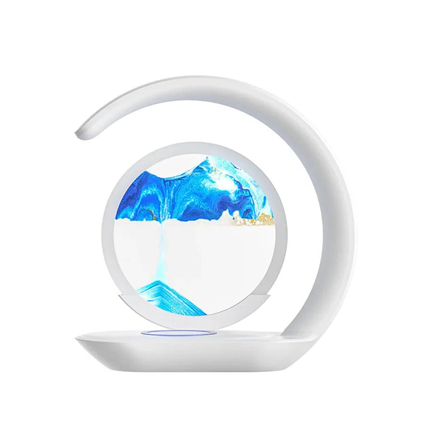 3D Sand Art Table Lamp with Wireless Charger