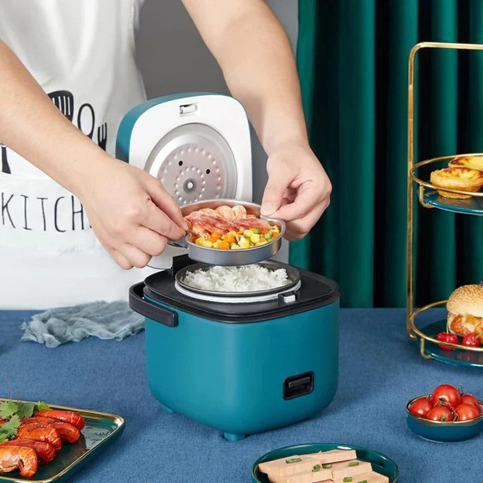 Mini Rice Cooker with Non-Stick Pot