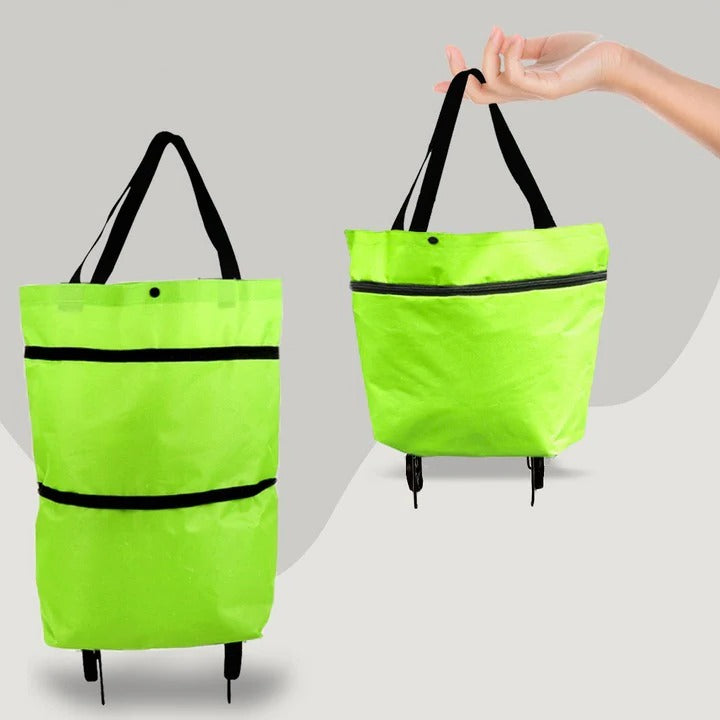 2 in 1 Foldable Shopping Bag with Wheels
