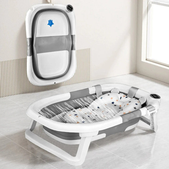 Foldable Newborn Bathing Tub with Temperature Indicator