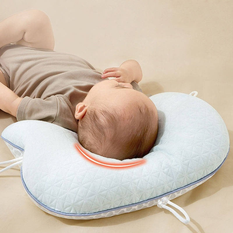 Baby Pillow with Memory Foam and Cotton Cover, Portable Infant Support Cushion