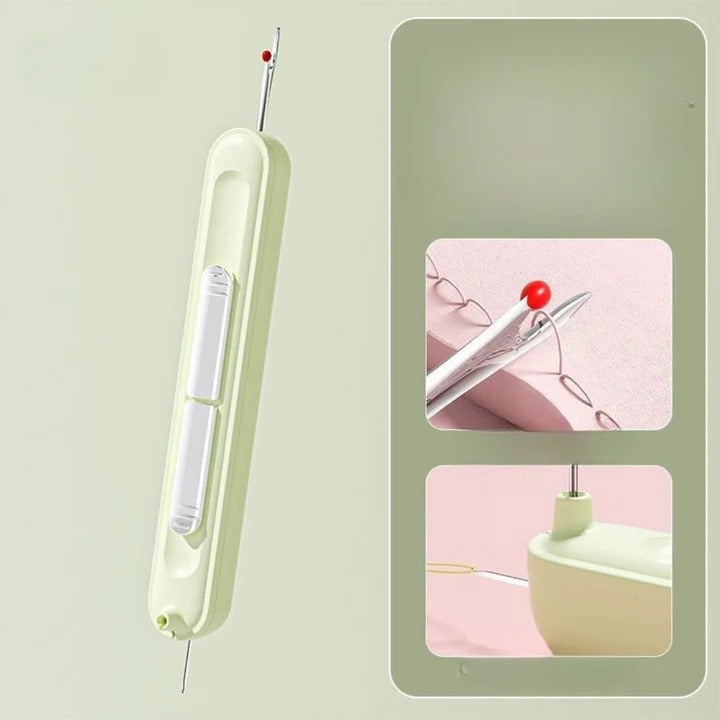 Dual Function Needle Threader for Easy Sewing and Crafting