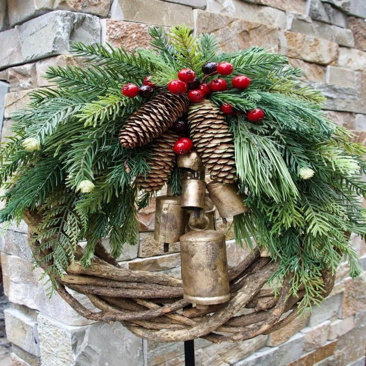 Rustic Boho Holiday Wreath for Door and Wall Display