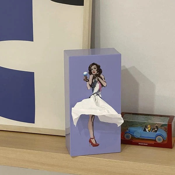 Modern Decorative Tissue Box with Flying Skirt Style Cover