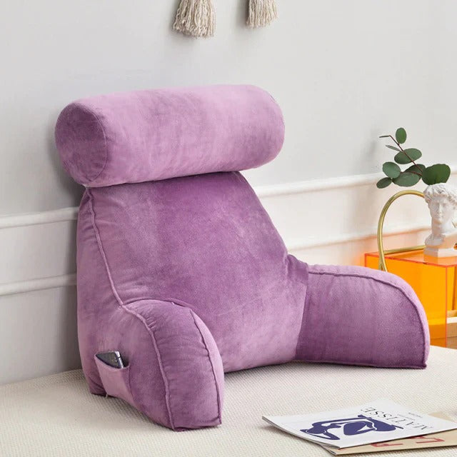 Upright Reading Pillow – Bed Rest Cushion with Arm Support