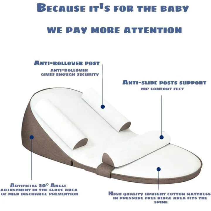 Soft Baby Lounger Cushion, Washable Infant Support Pillow