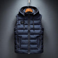 Basic Hooded Puffer Vest Plain Design