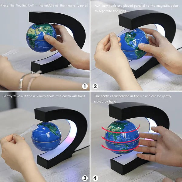 Anti Gravity Levitation Globe with Integrated LED Lighting