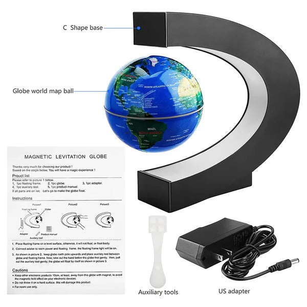 Anti Gravity Levitation Globe with Integrated LED Lighting
