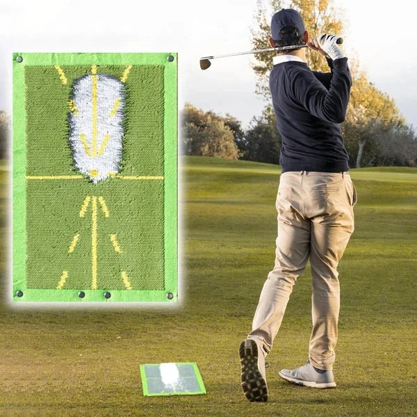 Alignment Golf Training Mat for Swing Path and Impact