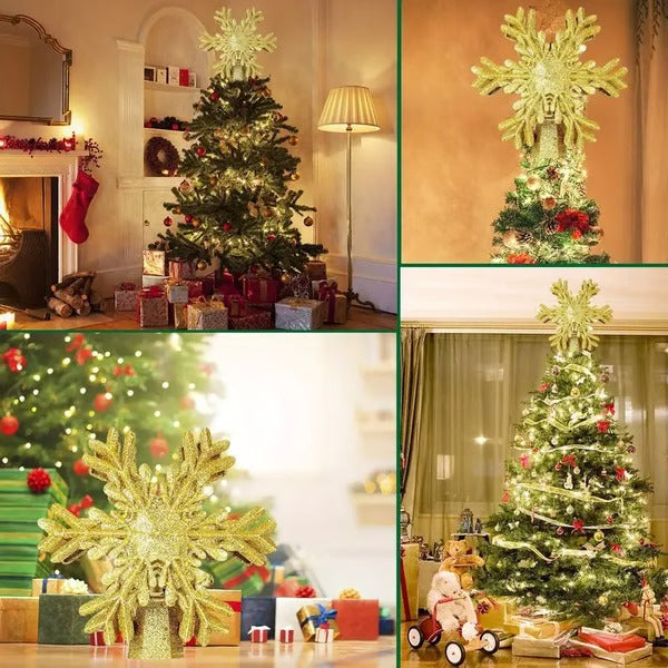 Christmas Tree Topper Lights With LED Snowflake Projector