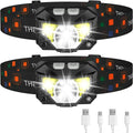Waterproof LED Headlamp, Dual Pack with Motion Sensor and USB Rechargeable