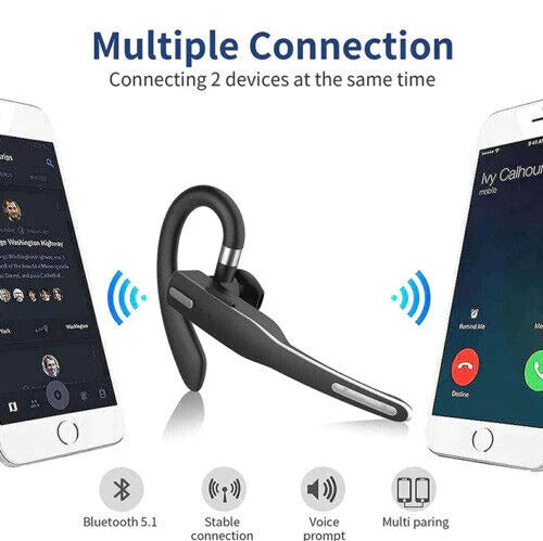 Hands-Free Wireless Bluetooth Headset with Dual Microphones