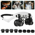 Adjustable Headband Magnifier with 8 Lenses and LED Light