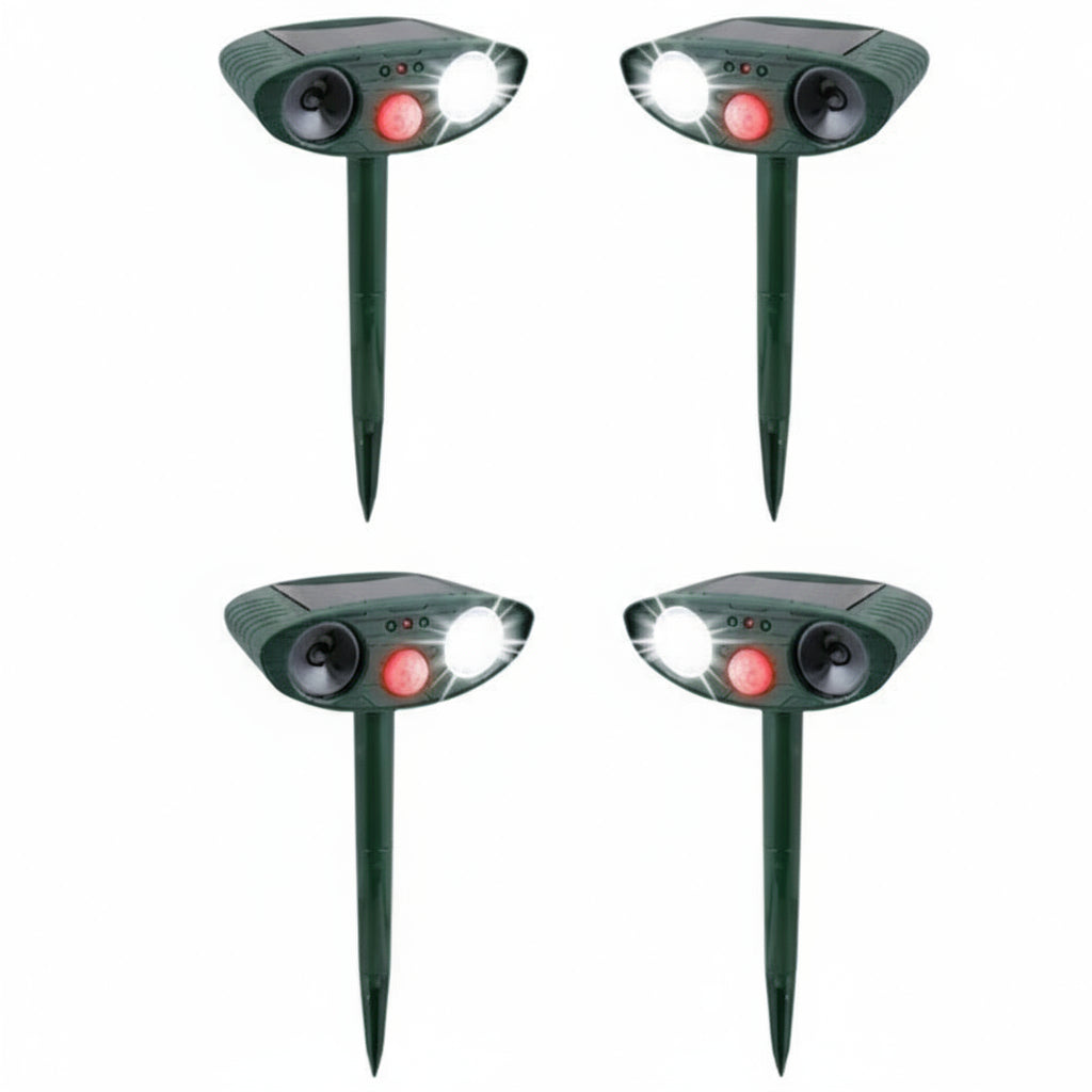 Solar Ultrasonic Motion-Activated Pest Device, Set of 4