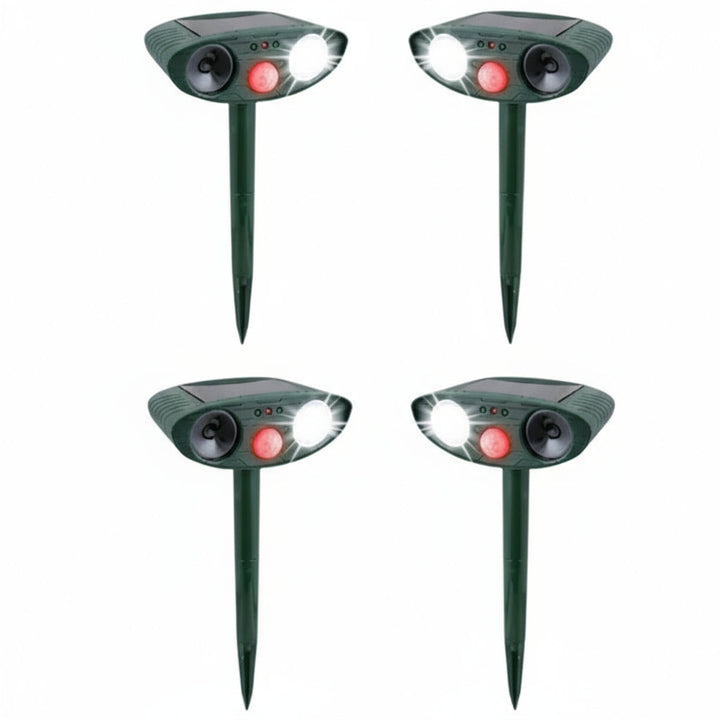 Solar Ultrasonic Motion-Activated Pest Device, Set of 4