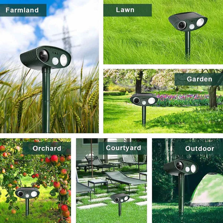 Solar Ultrasonic Motion-Activated Pest Device, Set of 4