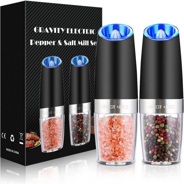 Electric Pepper Grinder and Salt Shaker Mill, Set of 2