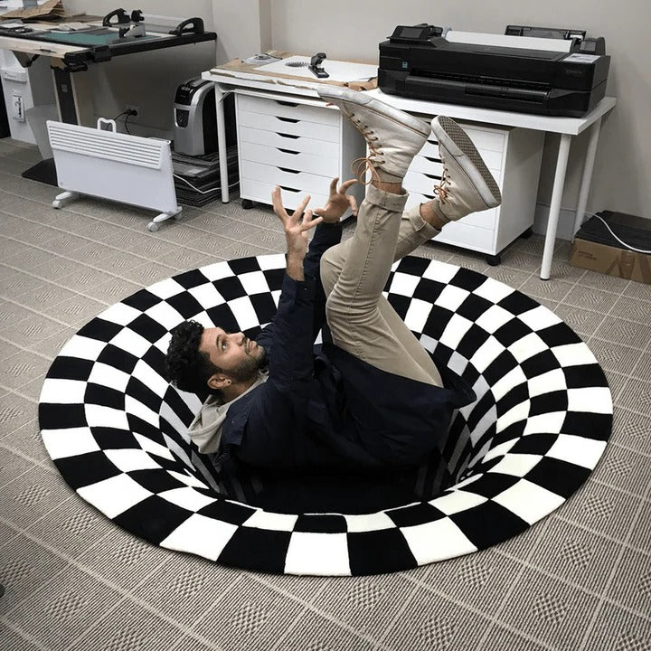 Havenholt 3D Optical Illusion Rug with Geometric Pattern