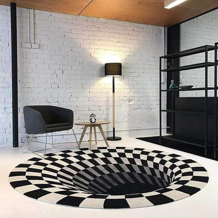 Havenholt 3D Optical Illusion Rug with Geometric Pattern