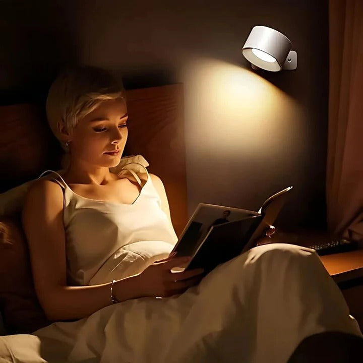 Rotating Wall Lamp, Cordless LED for Home