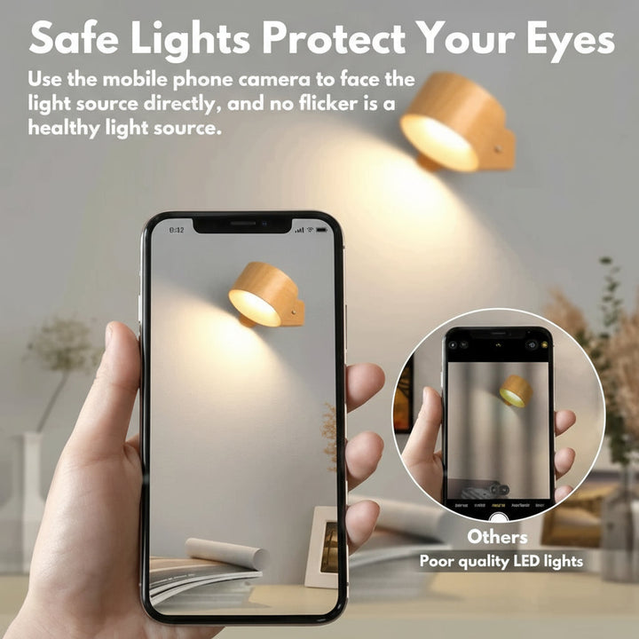Rotating Wall Lamp, Cordless LED for Home