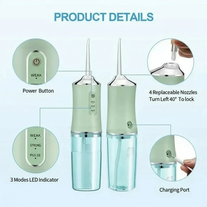 Dental Water Flosser, Rechargeable Portable Oral Care Device