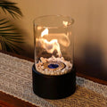 Glass Table Fireplace, Small and Portable