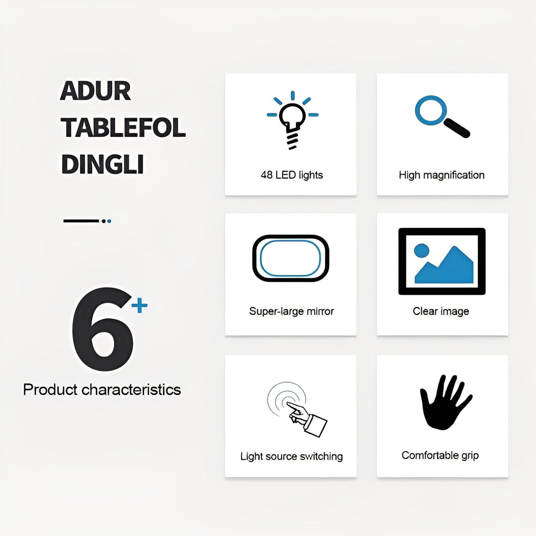 Folding Handheld Magnifier and Built-in LED