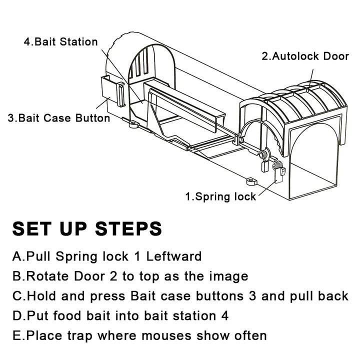 Havenholt Clear Live-Catch Mouse Trap with Locking Door