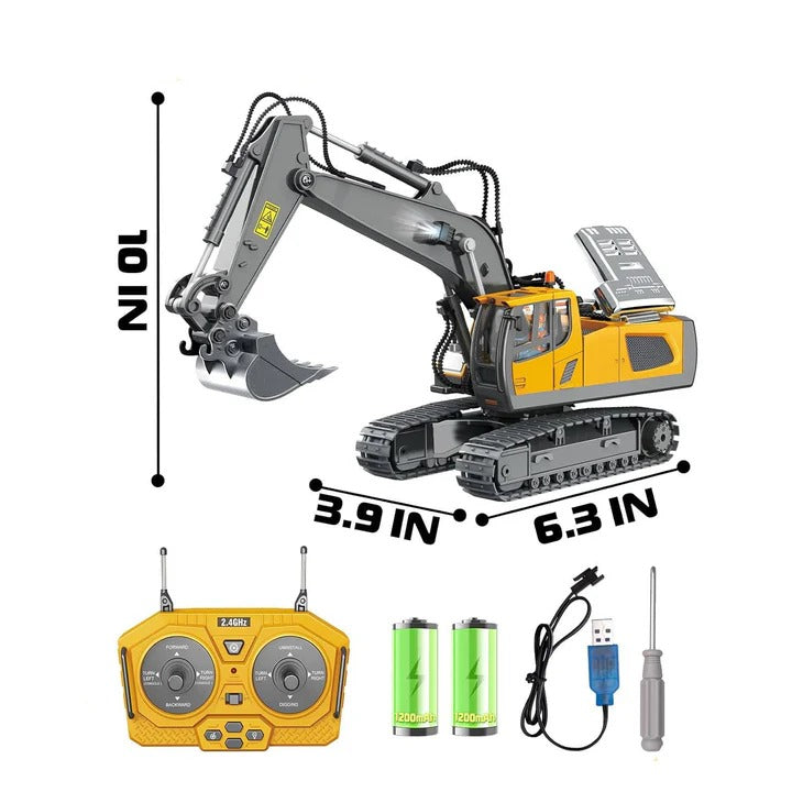 4WD Remote Control Toy Excavator Bulldozer and Dump Truck