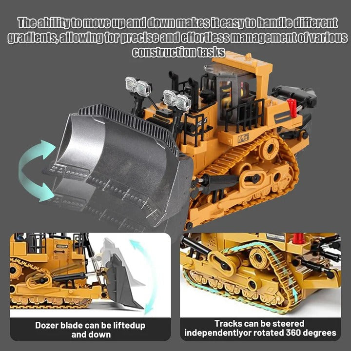 4WD Remote Control Toy Excavator Bulldozer and Dump Truck