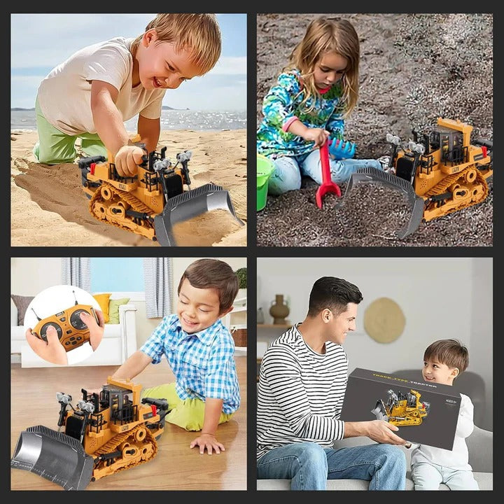 4WD Remote Control Toy Excavator Bulldozer and Dump Truck