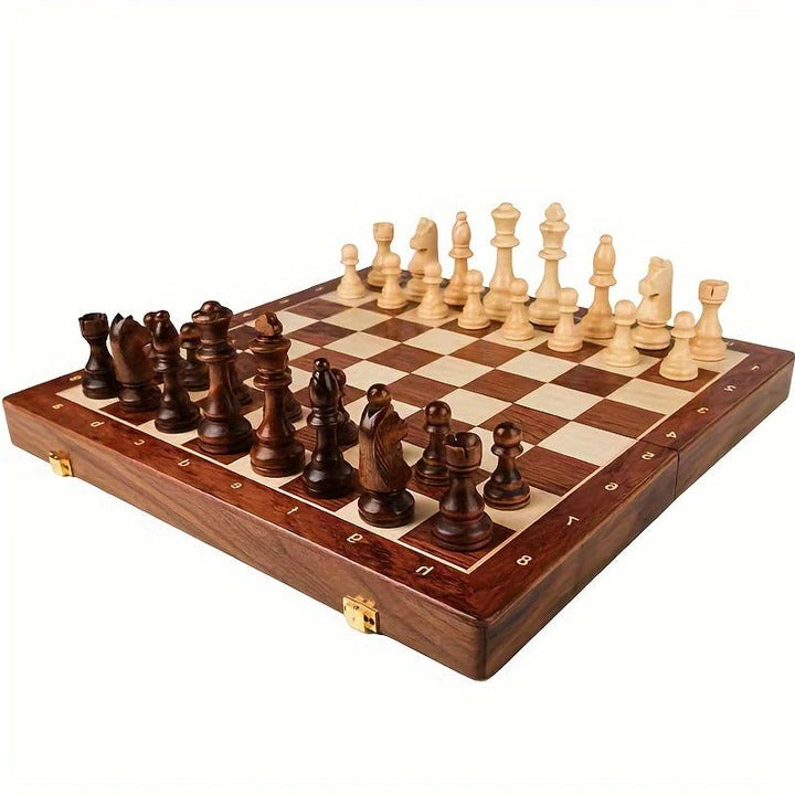 Wooden Chess Board and Pieces Set for Home and Travel